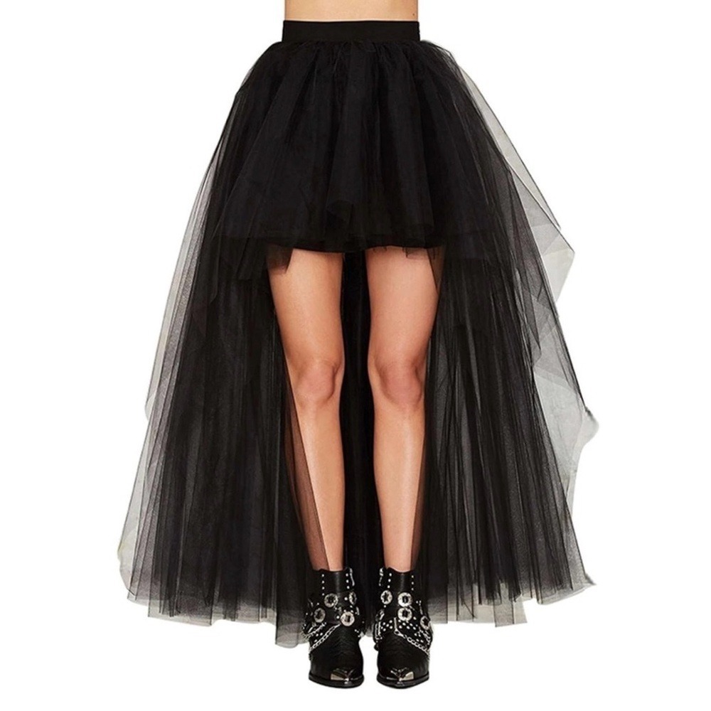 Unbranded Women's Hi-Lo Tulle Bustle Maxi Skirt Festival Whimsigoth Party - Picture 2 of 10